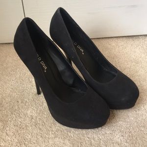 Black platform stilettos